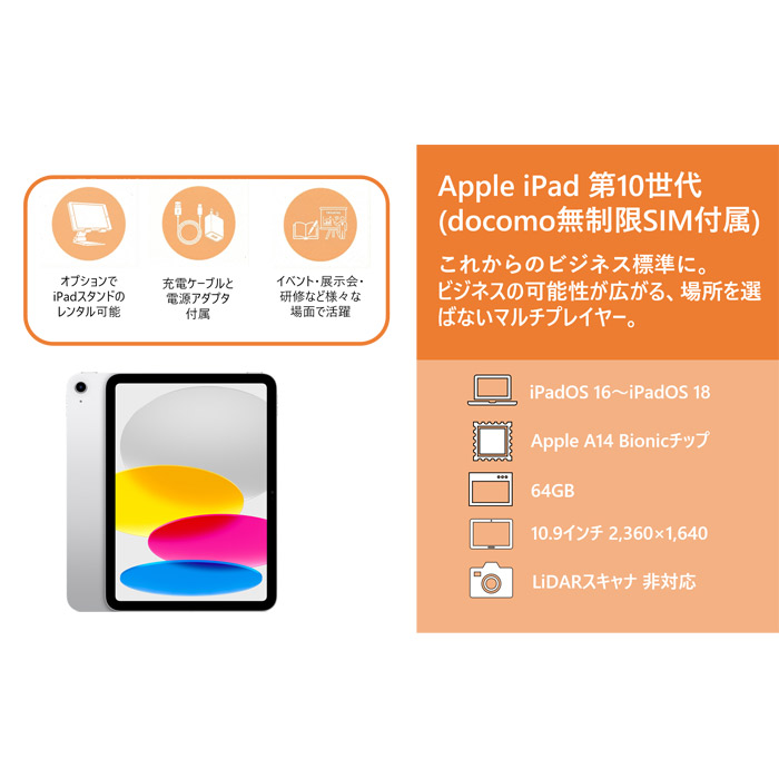 Apple iPad 第10世代 docomo無制限SIM付属