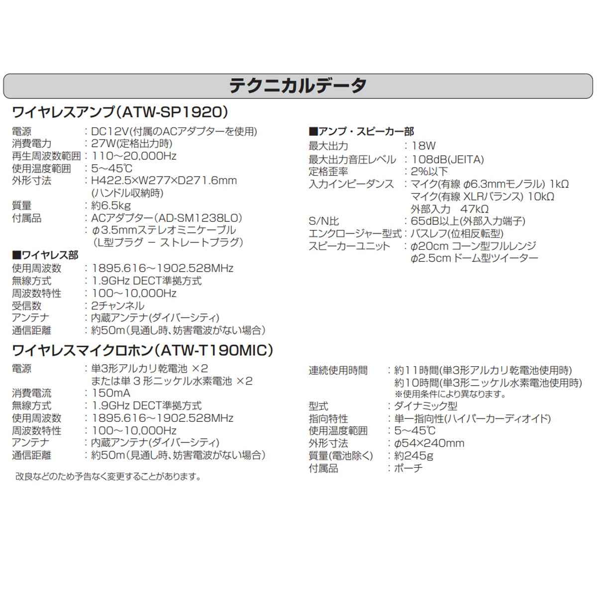 アンプ本体＋ワイヤレスマイク1本＋ヘッドウォーンセット