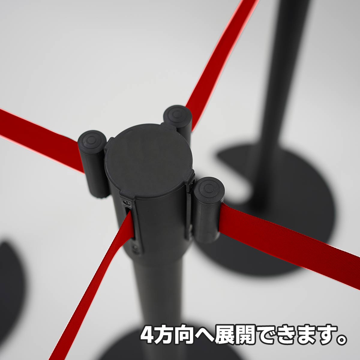 ローガイドポール（ベルトパーテーション）（赤）