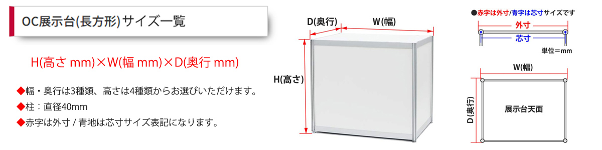 OC展示台のサイズ