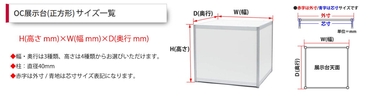 OC展示台のサイズ