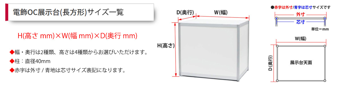 OC展示台のサイズ